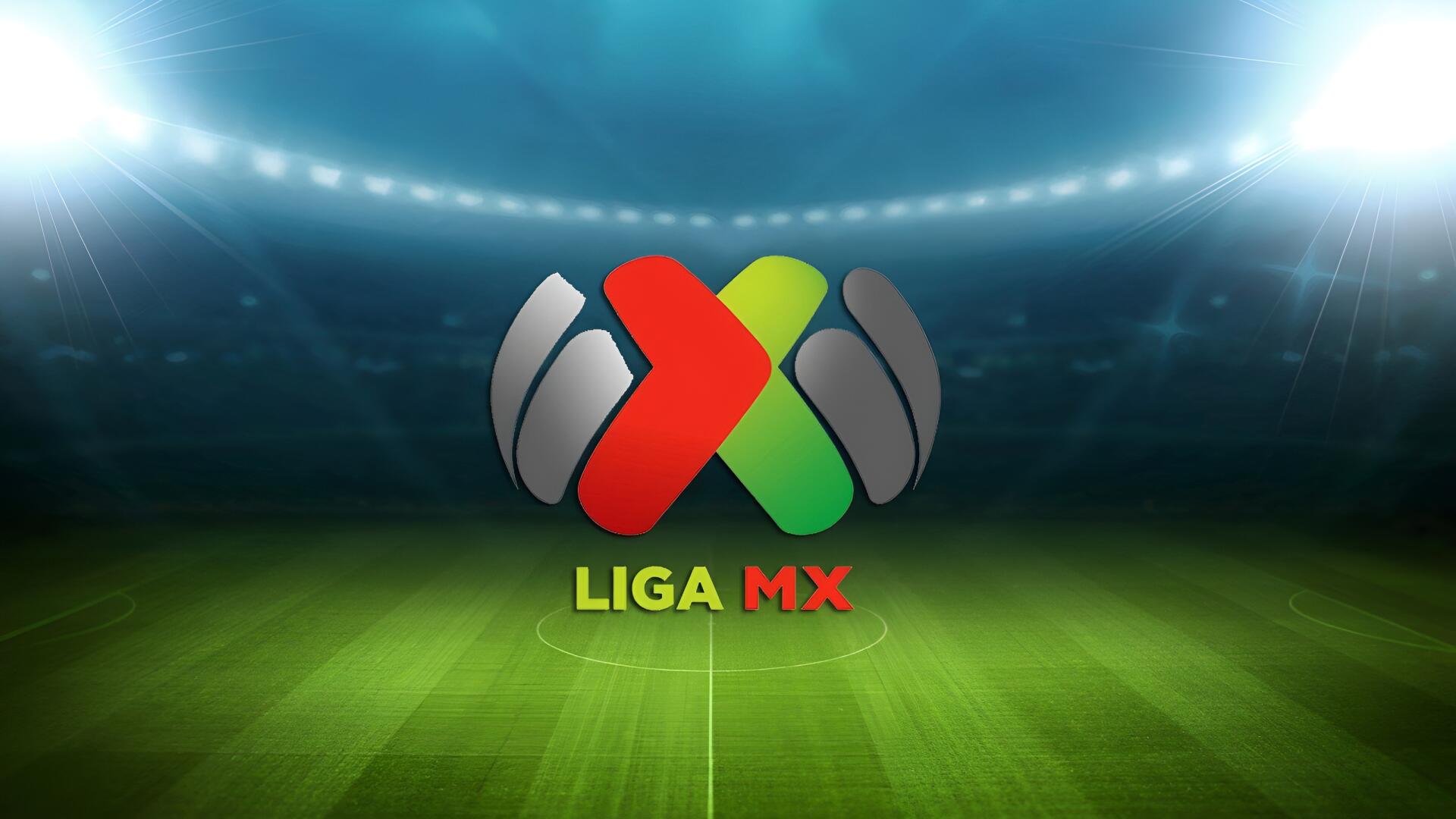 2K Quad HD PC desktop wallpaper and background featuring the Liga MX logo over a lit football stadium pitch.