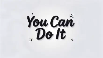 Motivational 4K Ultra HD PC desktop wallpaper: bold black script reads You Can Do It on a clean white background with small decorative graphic accents.