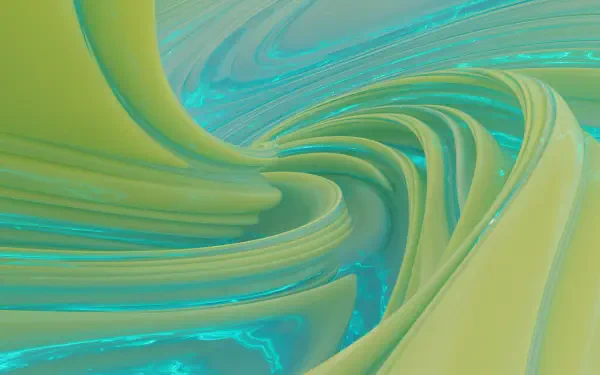 4K Ultra HD PC desktop wallpaper — abstract texture of swirling teal and lime layered bands forming a fluid vortex background.