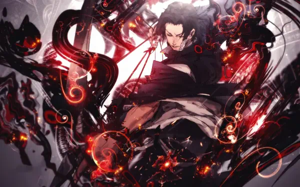 Jujutsu Kaisen 4K Ultra HD PC desktop wallpaper and background: dark sorcerer amidst swirling black-and-red cursed energy and glowing sigils, intense action composition.