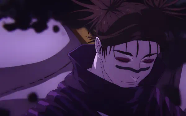Chousou (Jujutsu Kaisen 2nd Season) in a dark, emo purple-overlay portrait — 4K Ultra HD PC desktop wallpaper and background.