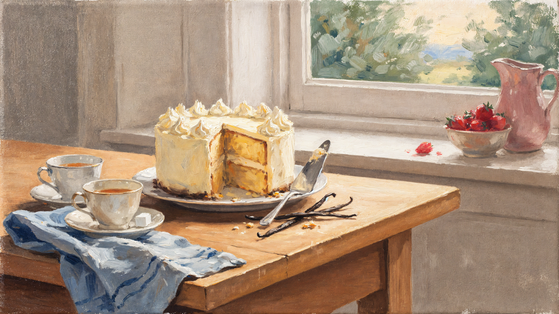 Vanilla Cake by the Window – 4K Ultra HD Wallpaper by AntiVoid99 ...