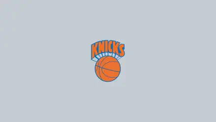 New York Knicks NBA logo centered on a clean light-gray 2K Quad HD PC desktop wallpaper and background.