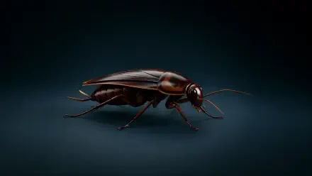 Close-up cockroach on a dark background, featured in a 4K Ultra HD PC desktop wallpaper and background.