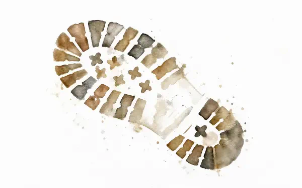 Single watercolor boot print on white background — 4K Ultra HD PC desktop wallpaper and background.