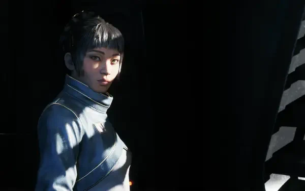 HD PC desktop wallpaper showing Jae Mordant from the video game Star Wars: Zero Company — a female character in a futuristic uniform, lit dramatically against a dark background.