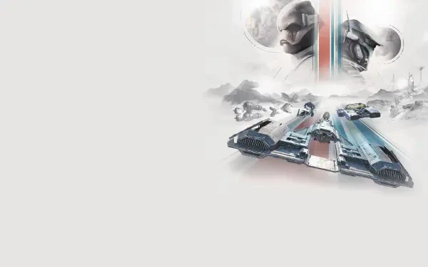 Star Wars: Galactic Racer spaceship soaring beneath pilot helmets in a 2K Quad HD PC desktop wallpaper