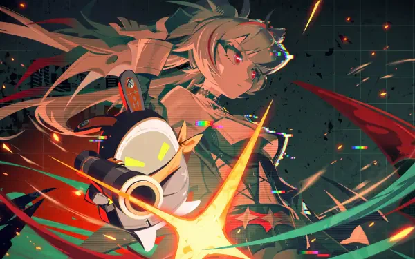 Zenless Zone Zero anime girl in a dynamic sci-fi scene, 5K Ultra HD PC desktop wallpaper and background.