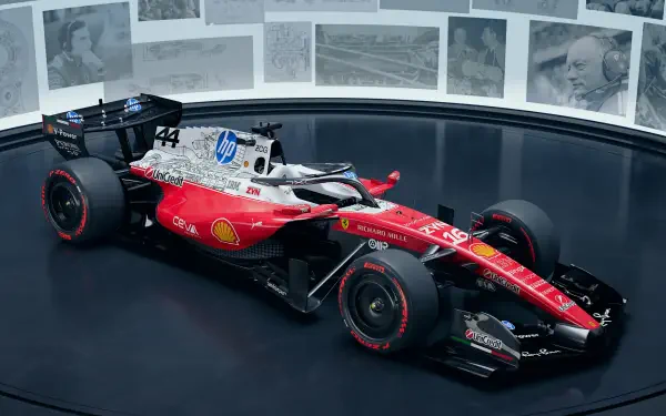 Ferrari SF-26 F1 race car on display, rendered as a 4K Ultra HD PC desktop wallpaper and background.