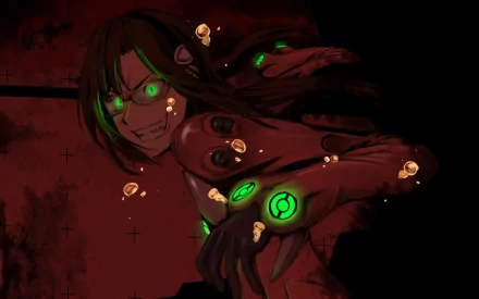 Mari Makinami Illustrious from *Evangelion: 2.0 You Can (Not) Advance*, features a dynamic pose with glowing green accents in a striking HD wallpaper. Bold and captivating artwork.
