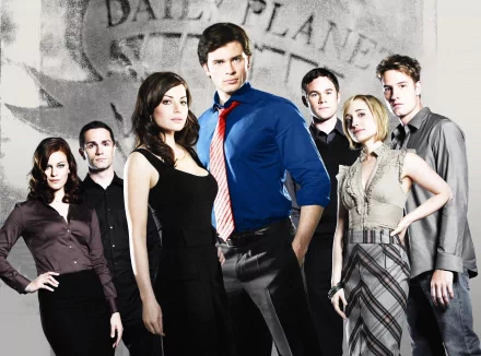 Erica Durance Oliver Queen Jimmy Olsen Lois Lane Tom Welling Allison Mack Chloe Sullivan Clark Kent Superman TV Show Smallville HD Desktop Wallpaper | Background Image