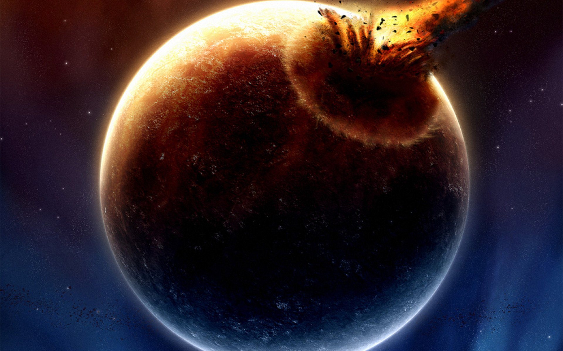 Download Planet Sci Fi Collision  HD Wallpaper