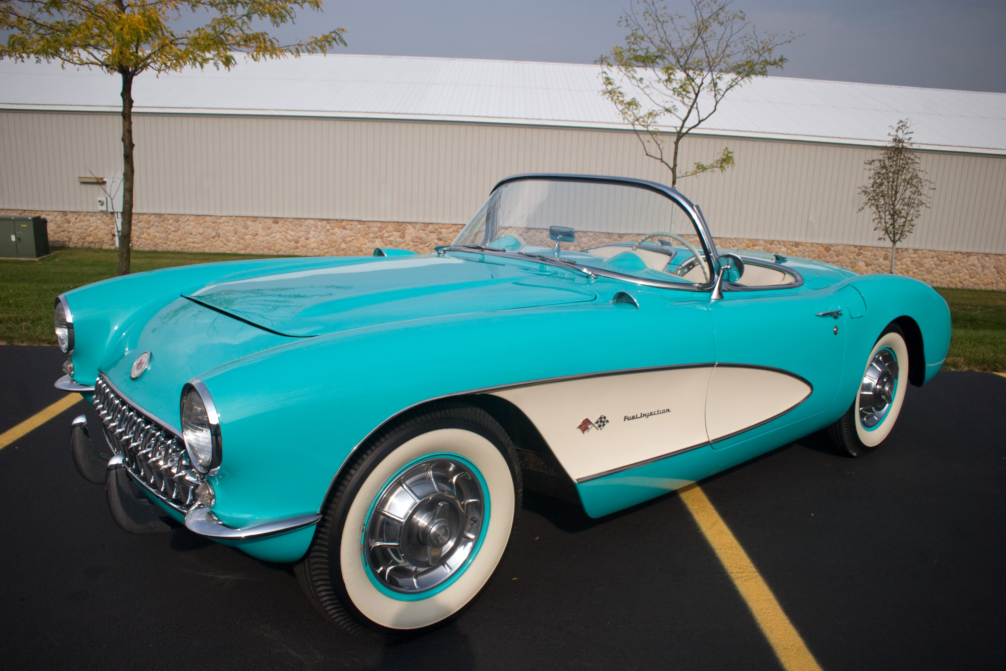 1957 FUEL INJECTED CORVETTE ROADSTER Full HD Wallpaper and Background