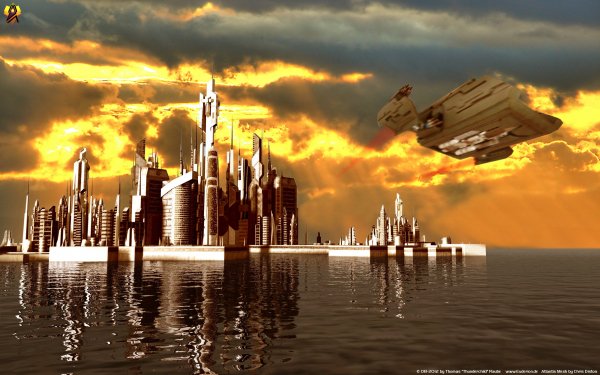 TV Show Stargate Atlantis Stargate Atlantis Sci Fi City Sun Shuttle HD Wallpaper | Background Image