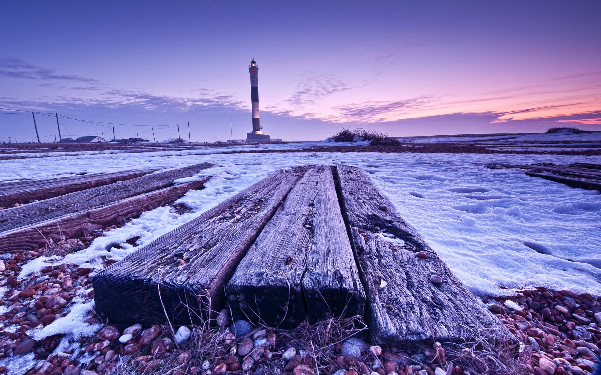 Download Landscape Frost Ice Man Made Lighthouse HD Wallpaper