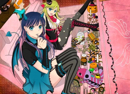 Briefers Rock Garterbelt (Panty & Stocking with Garterbelt) Chuck (Panty & Stocking with Garterbelt) Honekoneko (Panty & Stocking with Garterbelt) halloween Stocking Anarchy Panty Anarchy Anime Panty & Stocking with Garterbelt anime halloween HD Desktop Wallpaper | Background Image