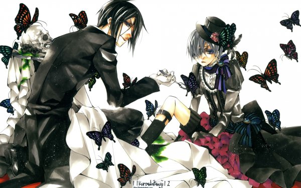 Anime Black Butler Ciel Phantomhive Sebastian Michaelis HD Wallpaper | Background Image