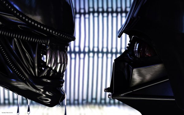 Movie Crossover Darth Vader Star Wars Alien Xenomorph HD Wallpaper | Background Image
