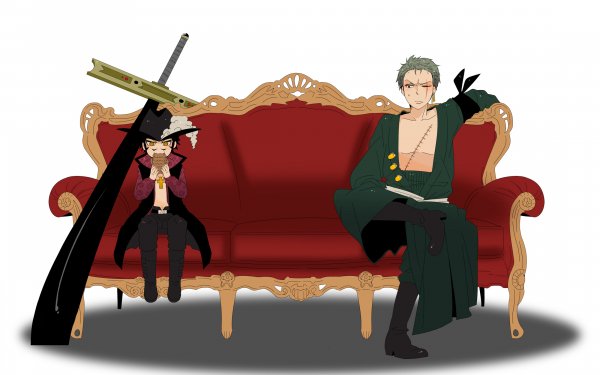 Anime One Piece Roronoa Zoro Dracule Mihawk HD Wallpaper | Background Image