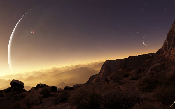 Sci Fi Landscape Planet Terraspace Stars HD Wallpaper | Background Image