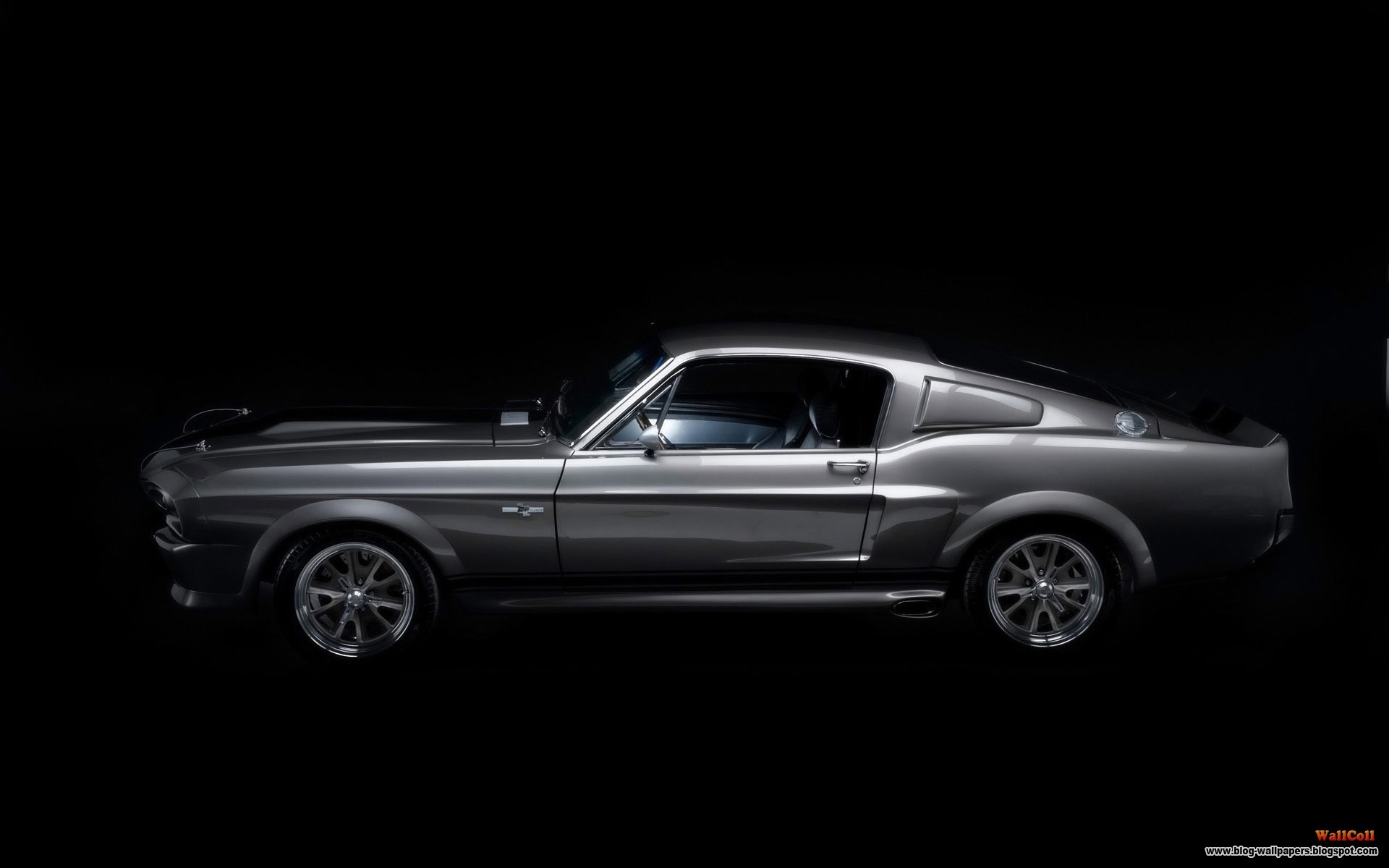 Desktop Wallpapers Ford Mustang Shelby GT500 Eleanor gray Cars Front