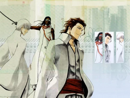 Kaname Tosen Gin Ichimaru Sōsuke Aizen Anime Bleach HD Desktop Wallpaper | Background Image