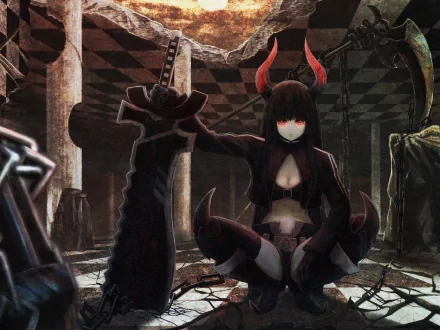 Black Gold Saw Anime Black Rock Shooter HD Desktop Wallpaper | Background Image