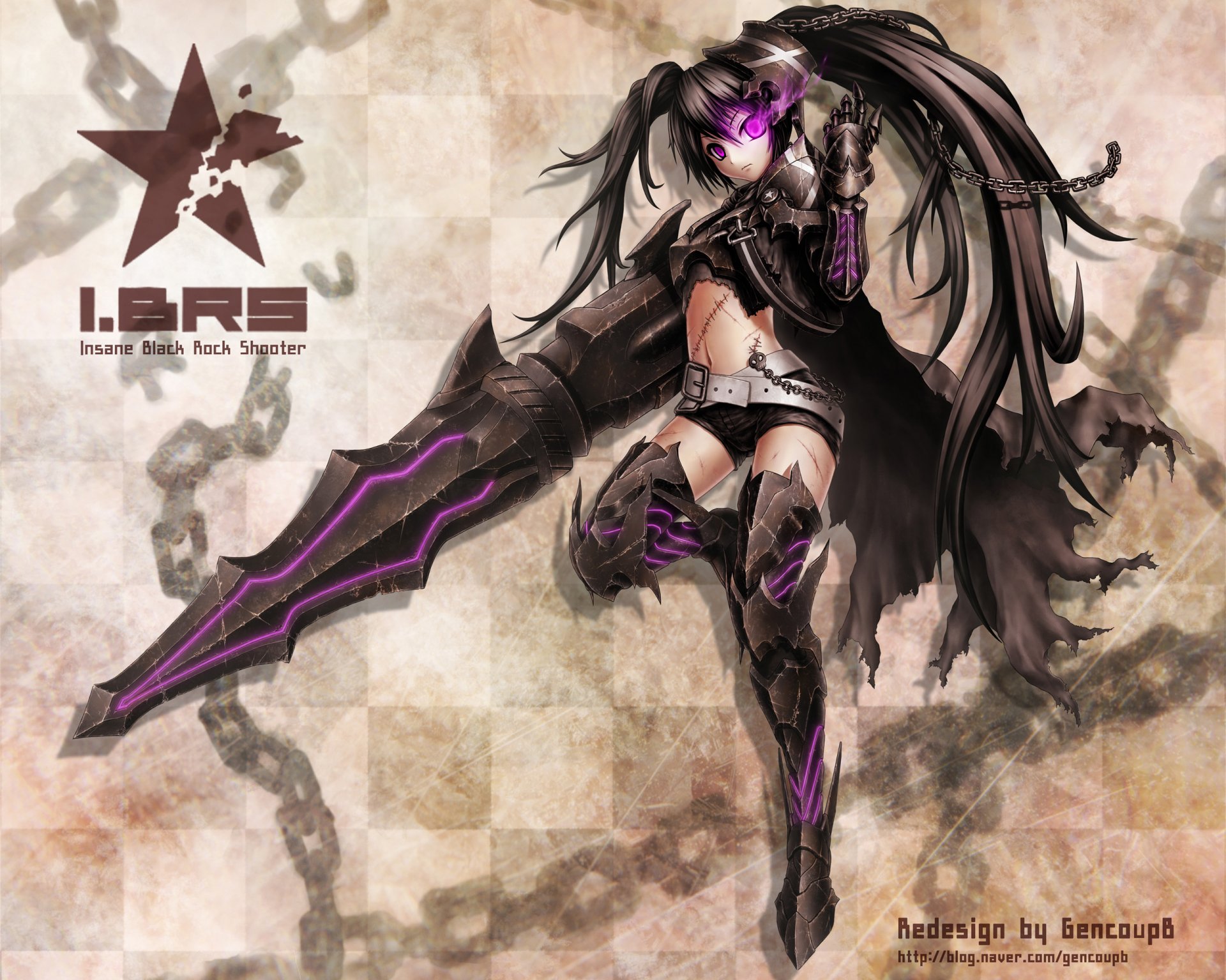 Download Insane Black Rock Shooter Anime Black Rock Shooter HD Wallpaper
