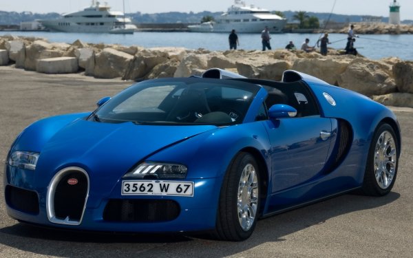 Vehicles Bugatti Blue Car Bugatti Veyron HD Wallpaper | Background Image