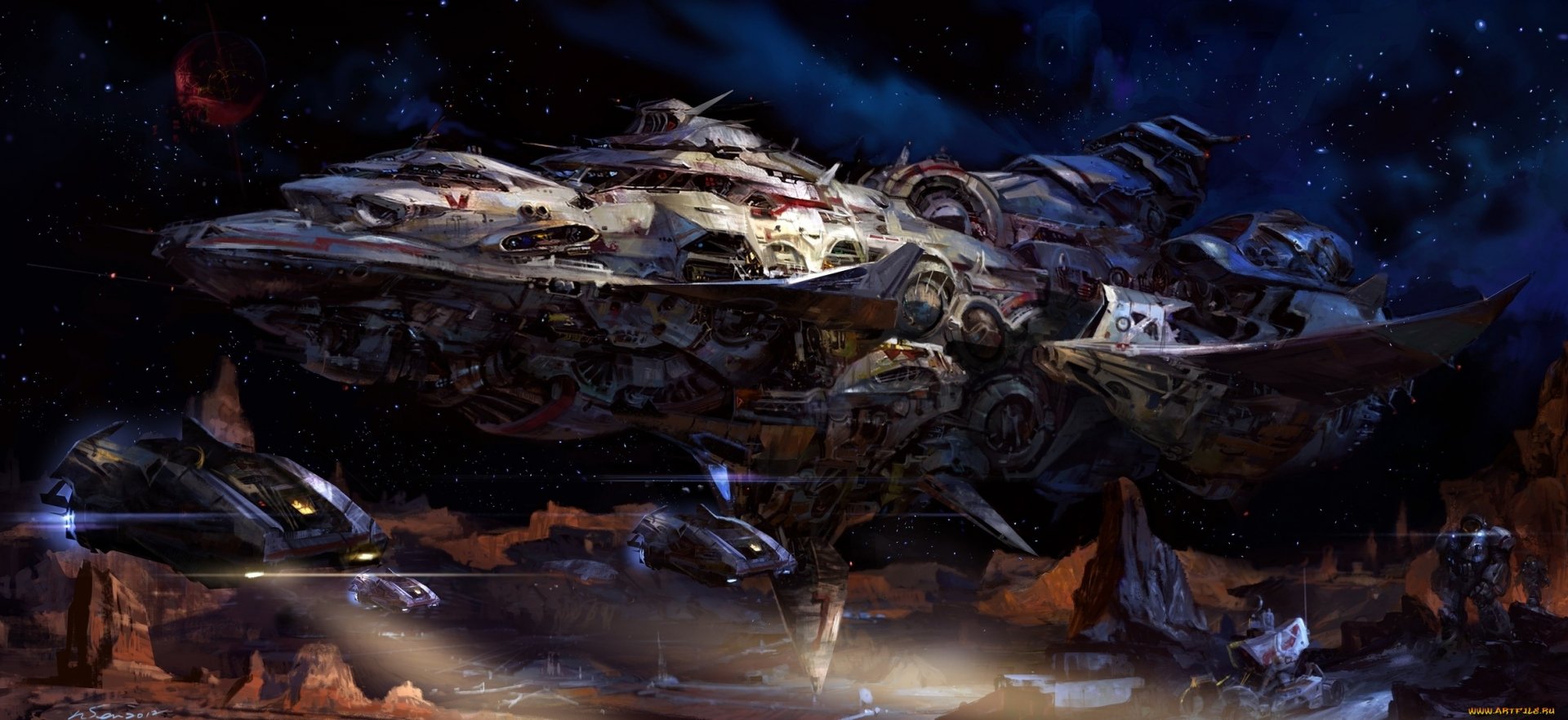 Epic Sci-Fi Spaceship HD Wallpaper: Galactic Cruiser in Deep Space ...