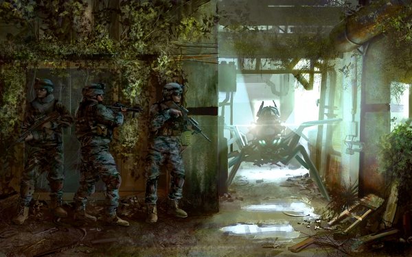 Sci Fi Warrior Soldier Mecha Battle HD Wallpaper | Background Image