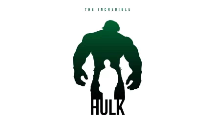 HD desktop wallpaper featuring a striking silhouette of the Hulk towering over a smaller figure, with the text The Incredible Hulk above and HULK below.