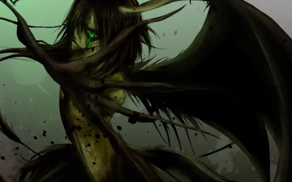 HD desktop wallpaper featuring Ulquiorra Cifer from the anime Bleach, showcasing a dark and intense atmosphere.