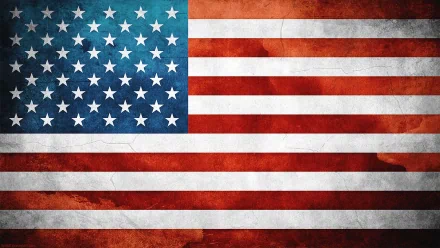 HD wallpaper featuring the American flag, showcasing its stars and stripes on a textured background, embodying a bold, man-made design.