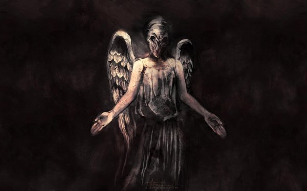 Dark Angel Horror Creepy Spooky Scary Drawing Doctor Who Gothic HD Wallpaper | Background Image