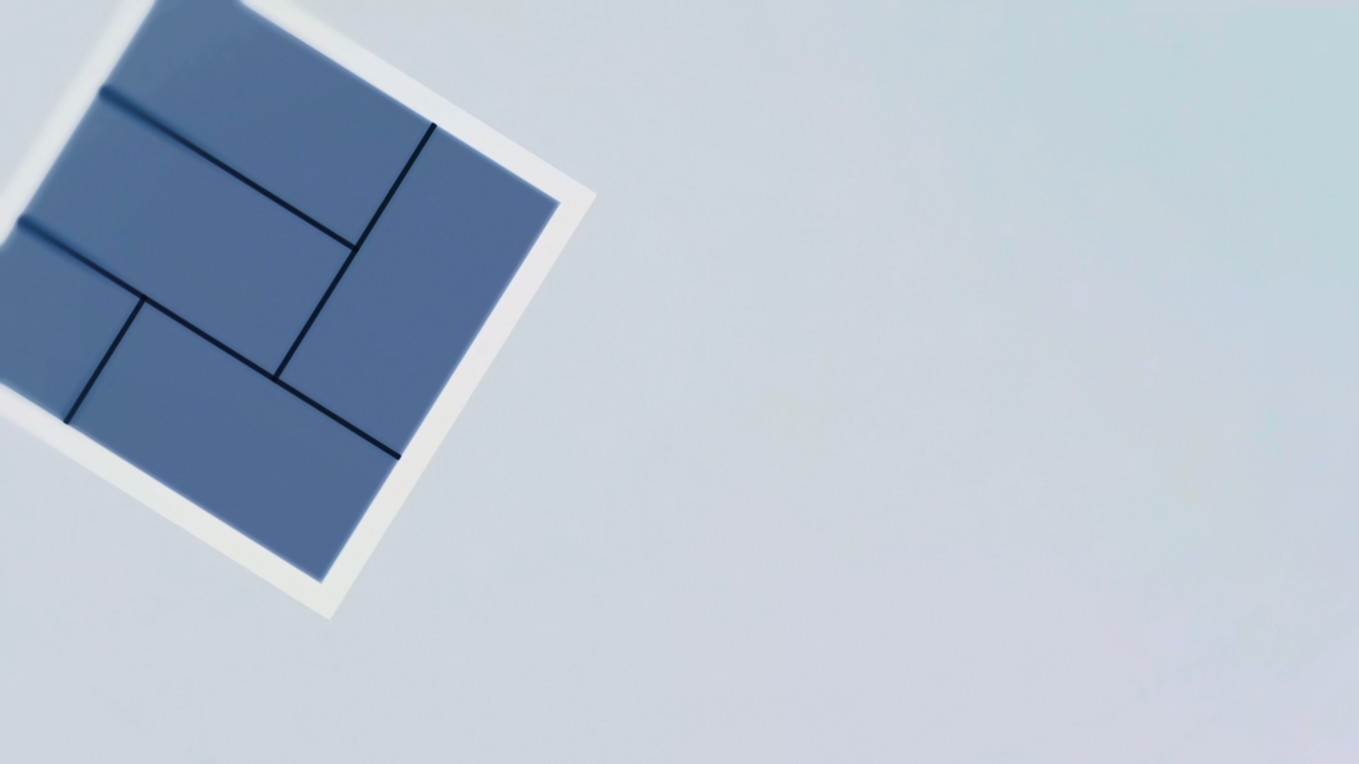 HD PC desktop wallpaper featuring minimalist blue tatami mats from the anime The Tatami Galaxy against a light gray background.