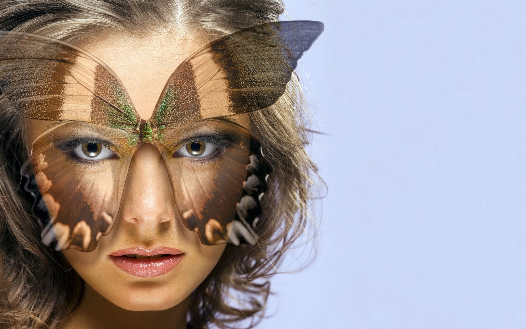 Artistic Butterfly Face: HD Wallpaper for Enchanting Beauty