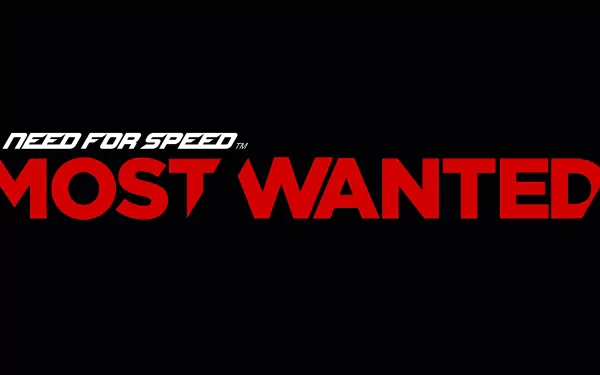 Need for Speed: Most Wanted video game logo — red MOST WANTED with white Need for Speed on black; 2K Quad HD PC desktop wallpaper background.