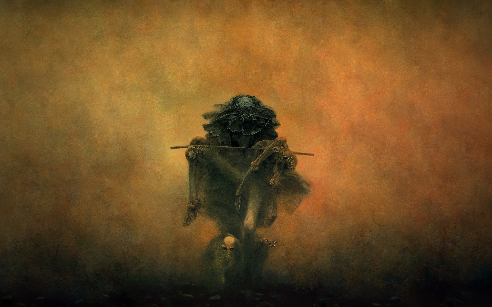 Download Dark Creature HD Wallpaper by Zdzislaw Beksinski