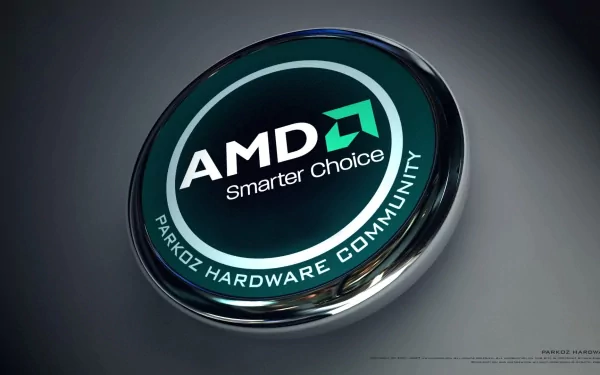A sleek HD desktop wallpaper featuring the AMD logo, emphasizing Smarter Choice and highlighting the Parkoz Hardware Community, showcasing modern technology.