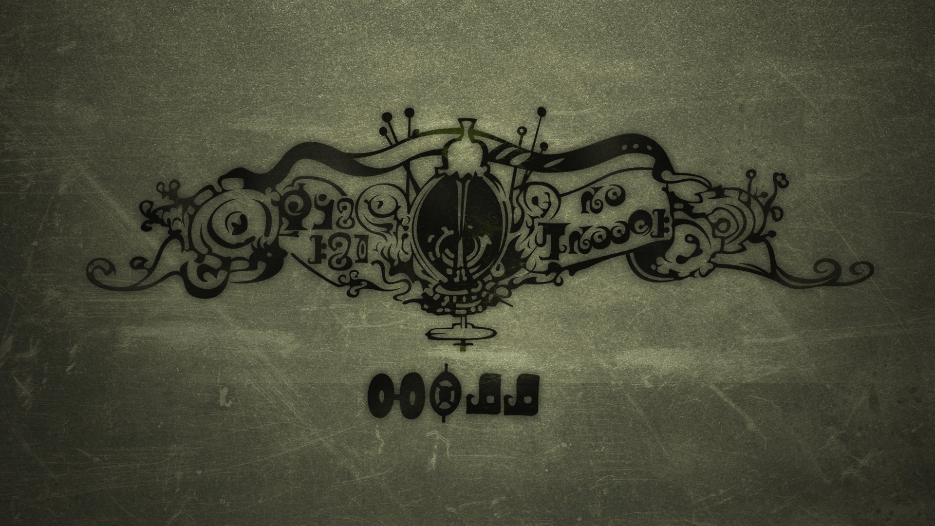 HD PC desktop wallpaper featuring a dark, intricate emblem design inspired by the anime Puella Magi Madoka Magica.