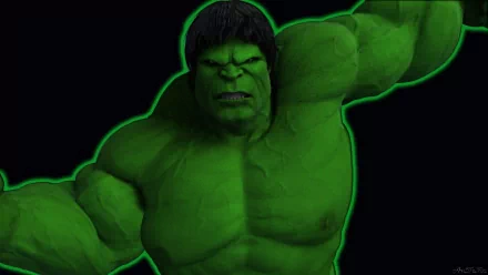A vibrant green comic depiction of the Hulk, showcasing his muscular physique and intense expression, designed as an HD PC desktop wallpaper and background.