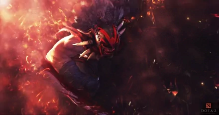 A dynamic HD wallpaper featuring Bloodseeker, the fierce warrior from Dota 2, showcasing intense colors and powerful imagery from the iconic video game.