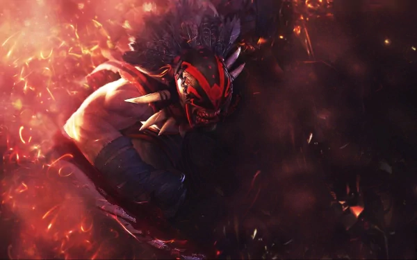 A dynamic HD wallpaper featuring Bloodseeker, the fierce warrior from Dota 2, showcasing intense colors and powerful imagery from the iconic video game.