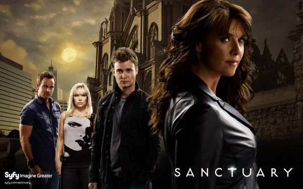 henry foss ryan robbins ashley magnus emilie ullerup dr. will zimmerman robin dunne helen magnus Amanda Tapping TV Show Sanctuary HD Desktop Wallpaper | Background Image