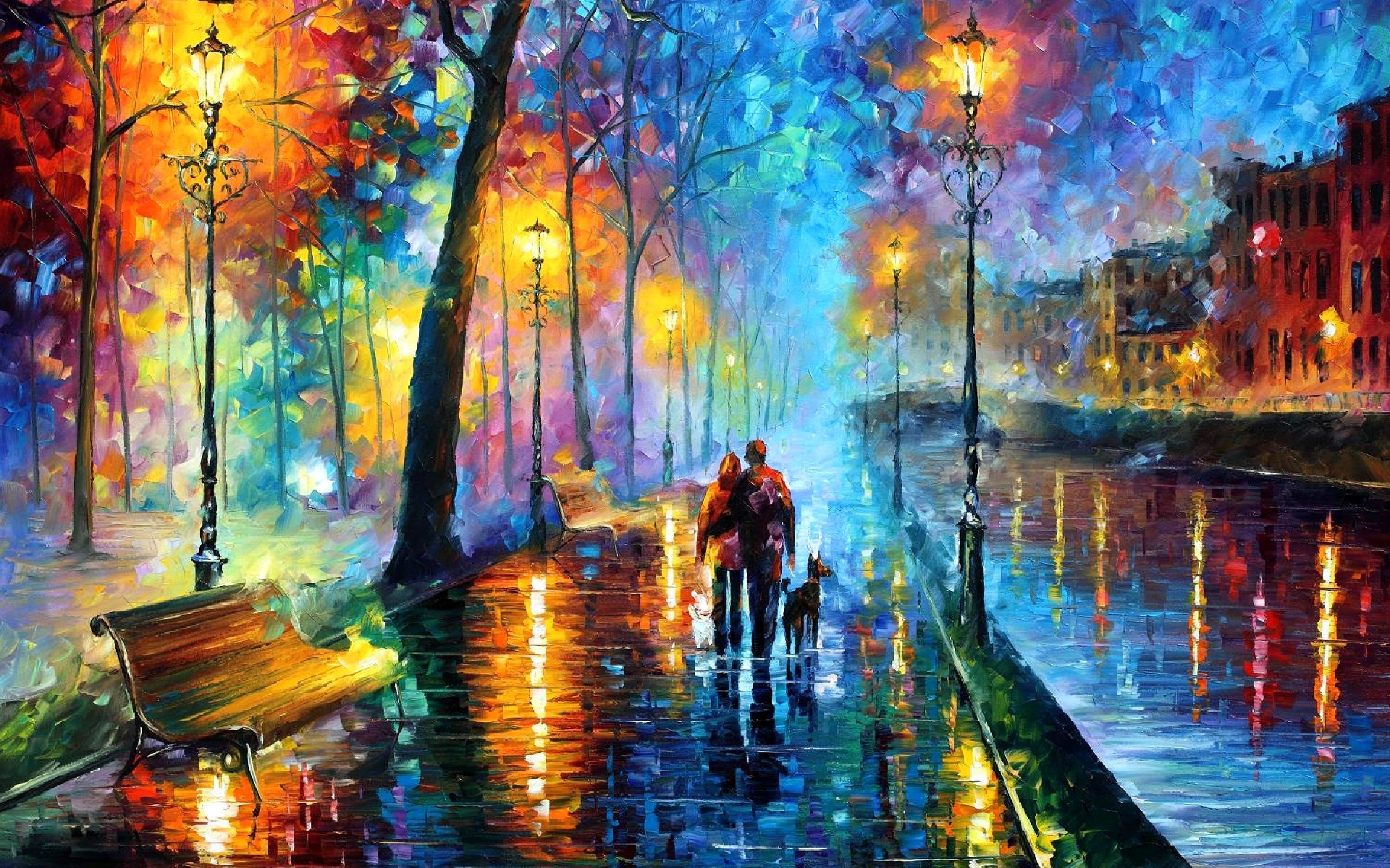 Strolling in the Park by Leonid Afremov