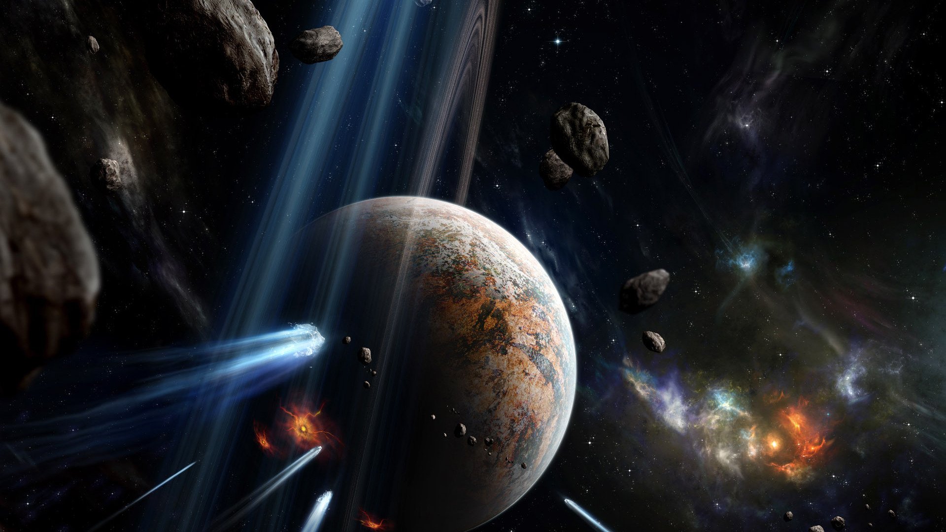 HD Sci-Fi Planet: Cosmic Odyssey in Deep Space, image size:1920x1080