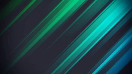 Abstract HD PC desktop wallpaper featuring diagonal green and blue stripes with a smooth gradient effect.