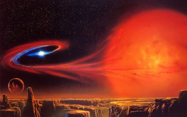 Sci Fi Planetscape Space Planet Star Sun Black Hole Landscape Dwarf Star HD Wallpaper | Background Image