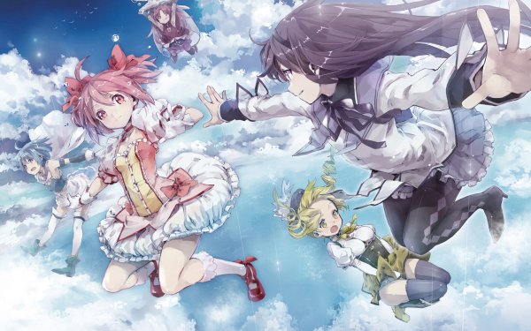 Anime Puella Magi Madoka Magica Homura Akemi Madoka Kaname Kyōko Sakura Mami Tomoe Sayaka Miki Kyuubey HD Wallpaper | Background Image